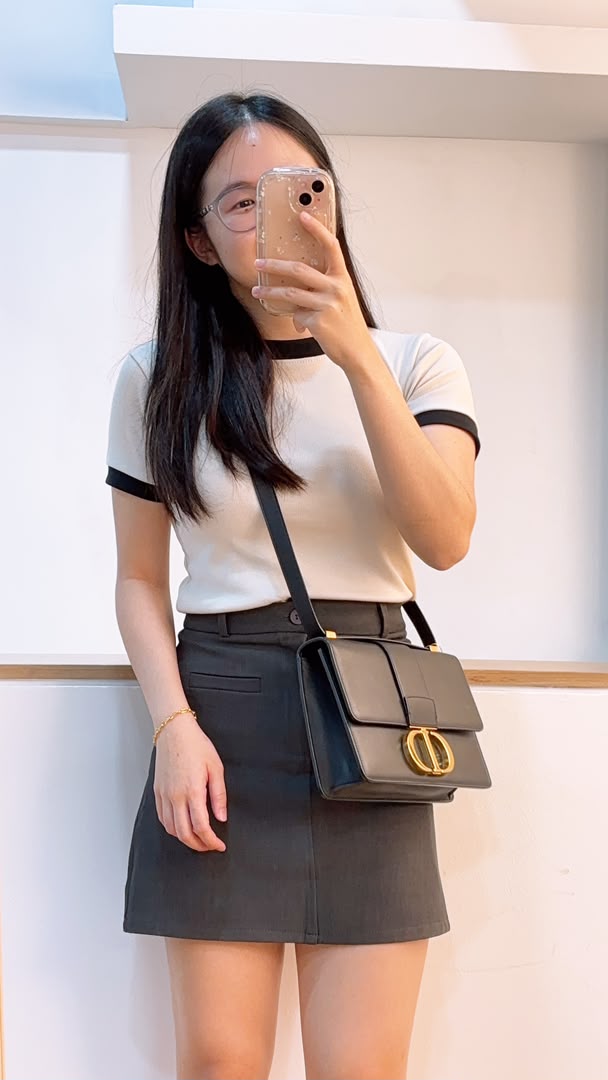 Dior Black Calfskin Montaigne 30 (GHW)