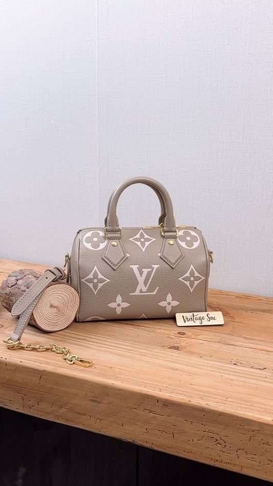 LV Tourterelle Creme Empreinte Speedy 20