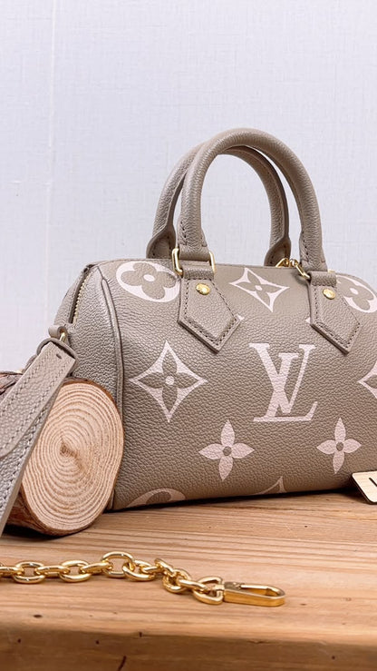 LV Tourterelle Creme Empreinte Speedy 20