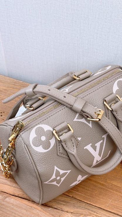 LV Tourterelle Creme Empreinte Speedy 20