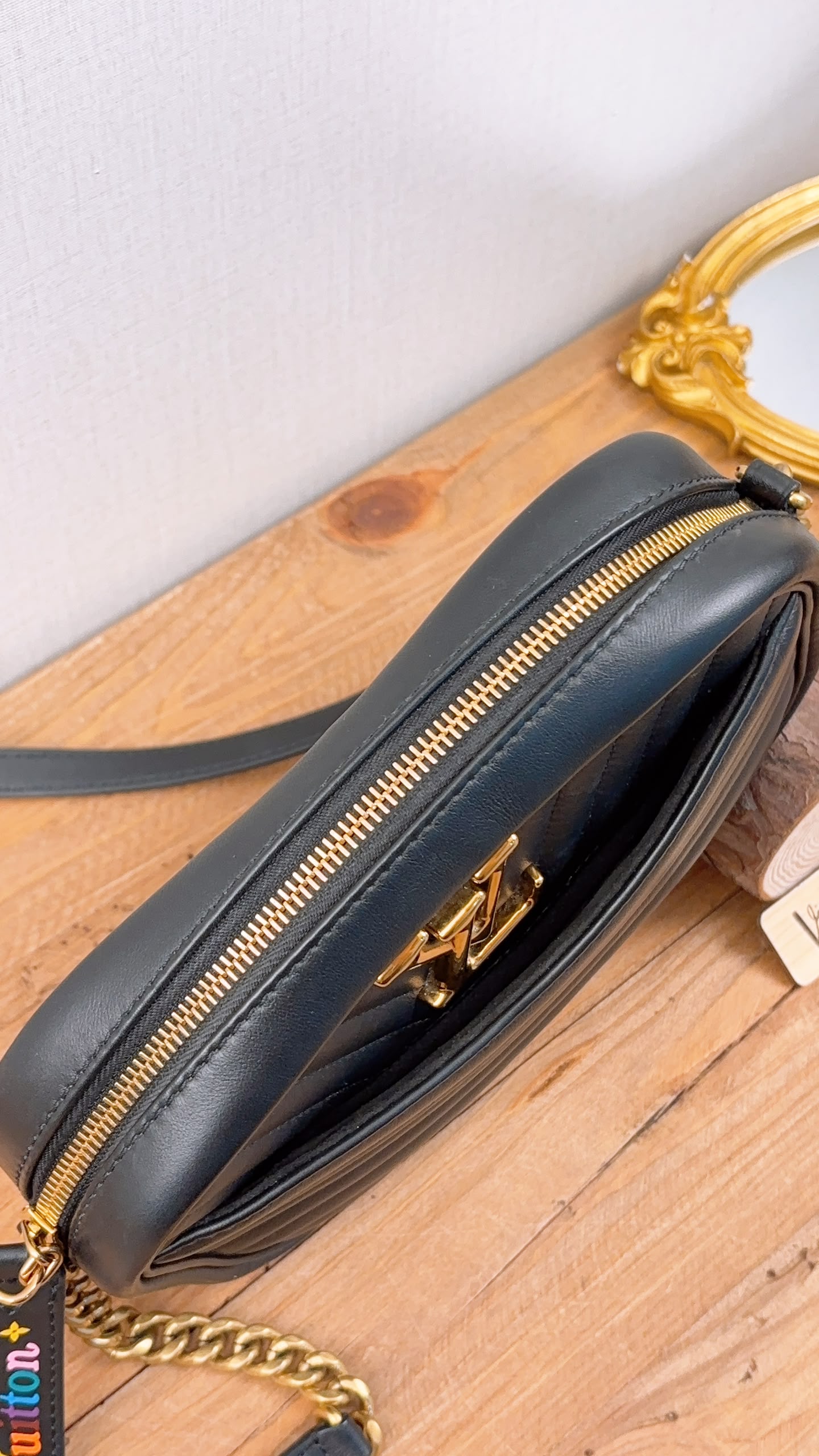 LV Black Calfskin Wave Camera Bag