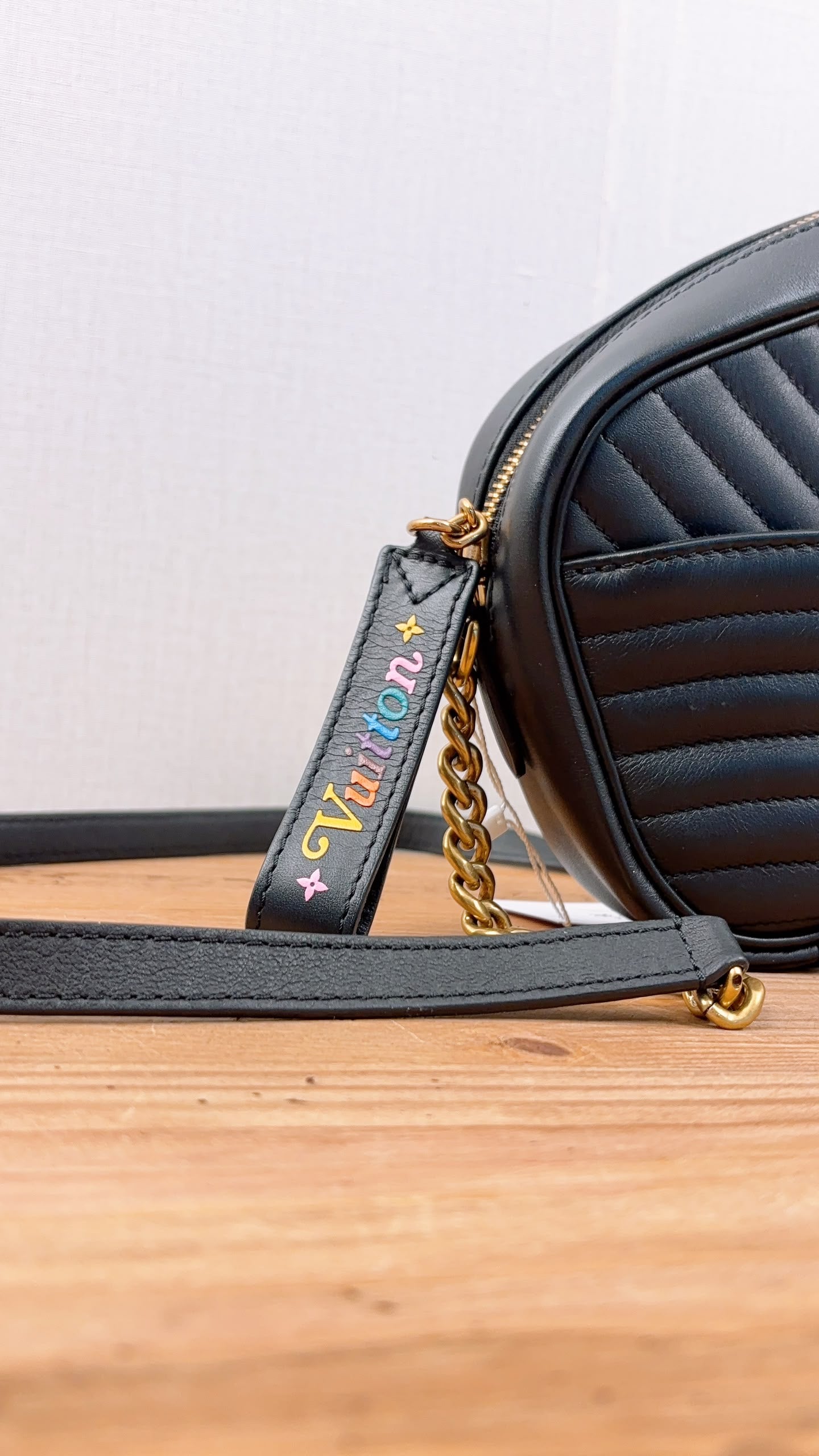 LV Black Calfskin Wave Camera Bag