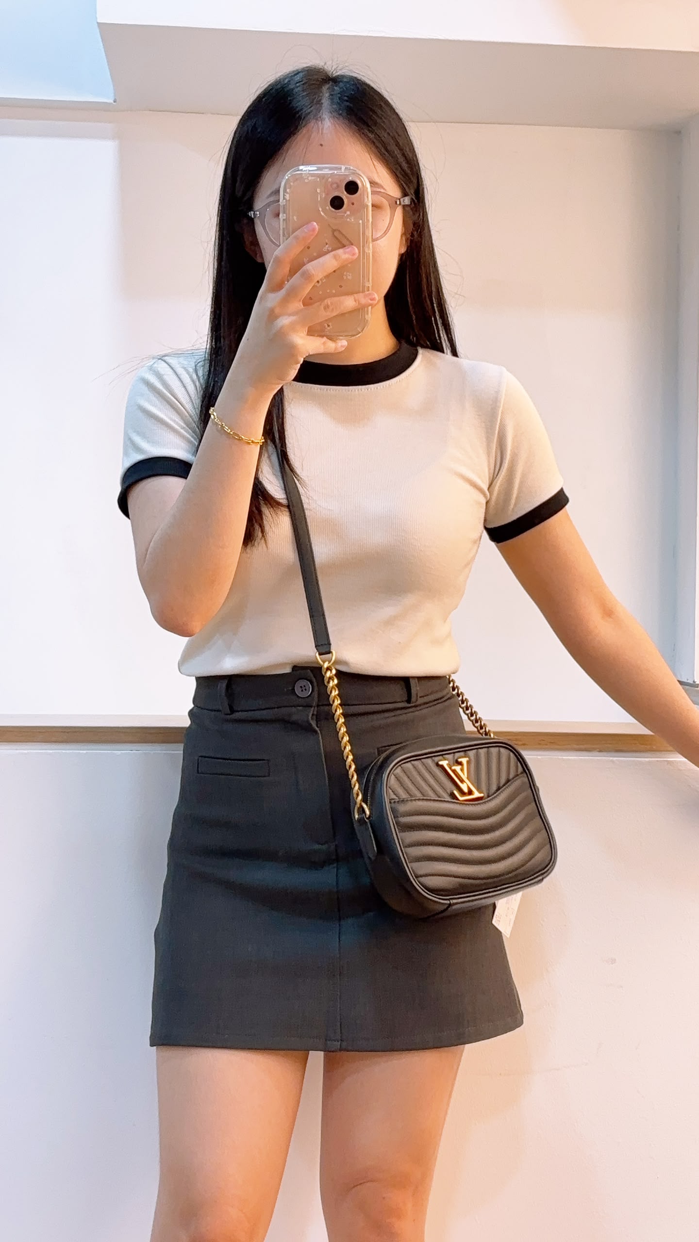 LV Black Calfskin Wave Camera Bag