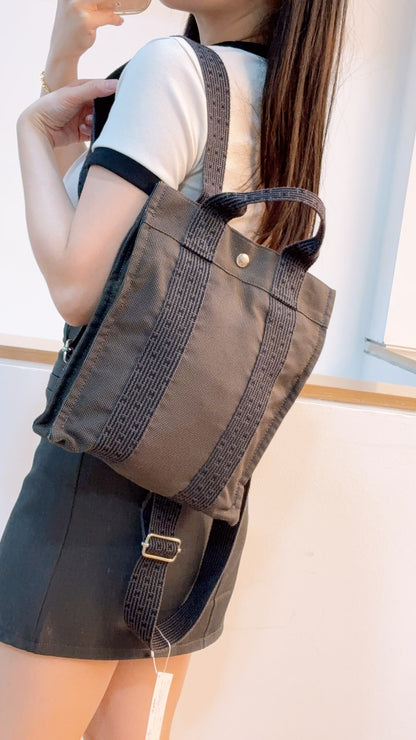 Hermes Grey Canvas Herline PM Backpack