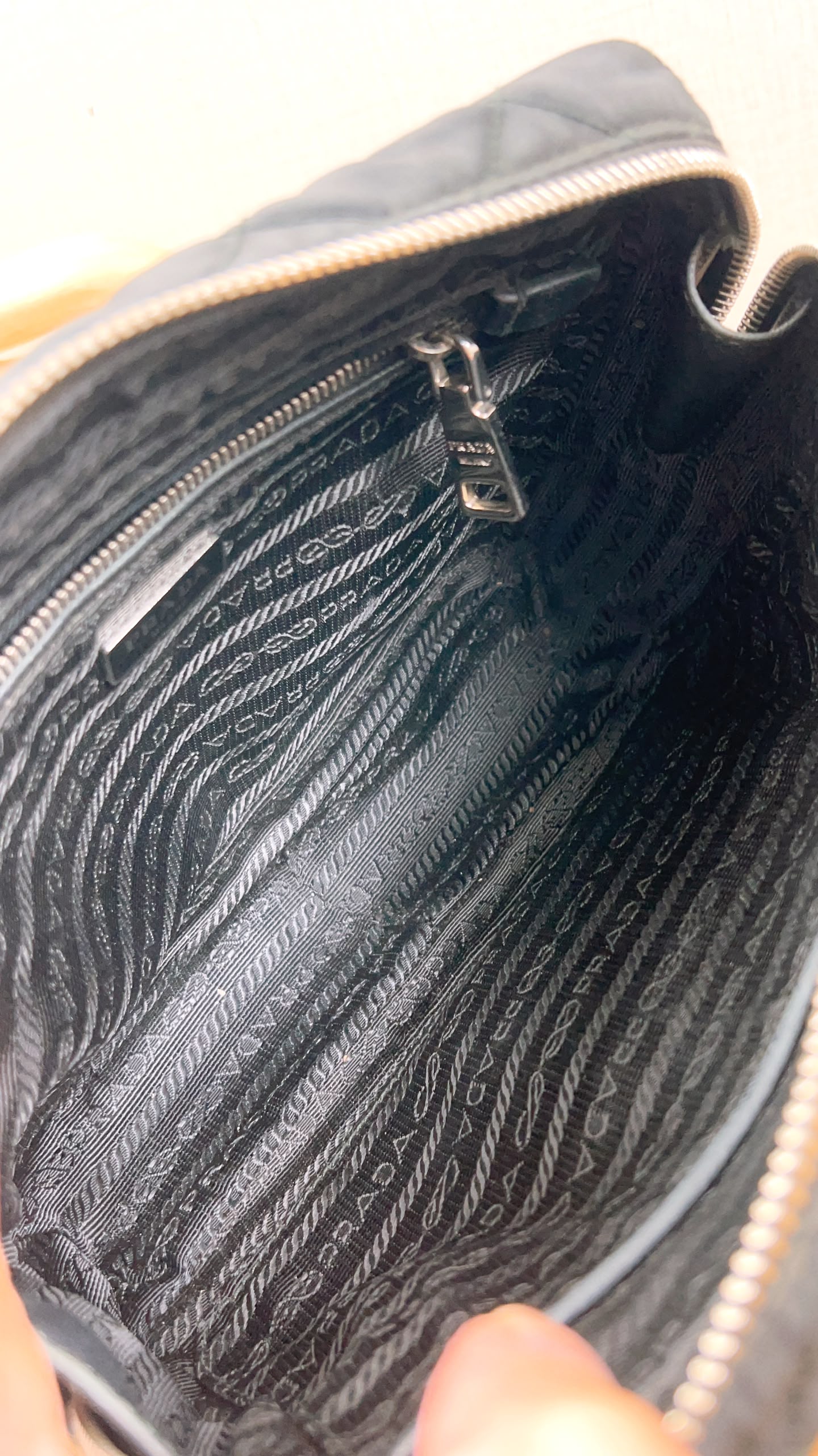 Prada Black Quilted Tessuto Nylon Bandoliera Bag