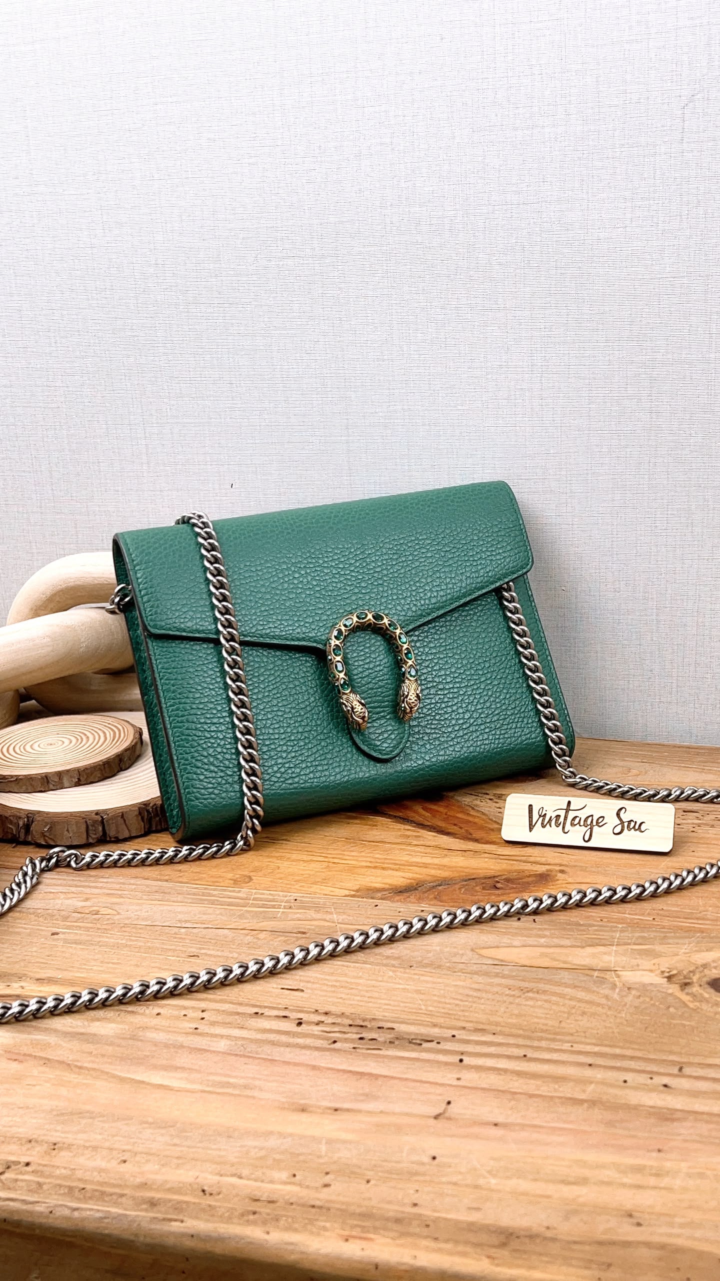 Gucci Green Calfskin Dionysus WOC