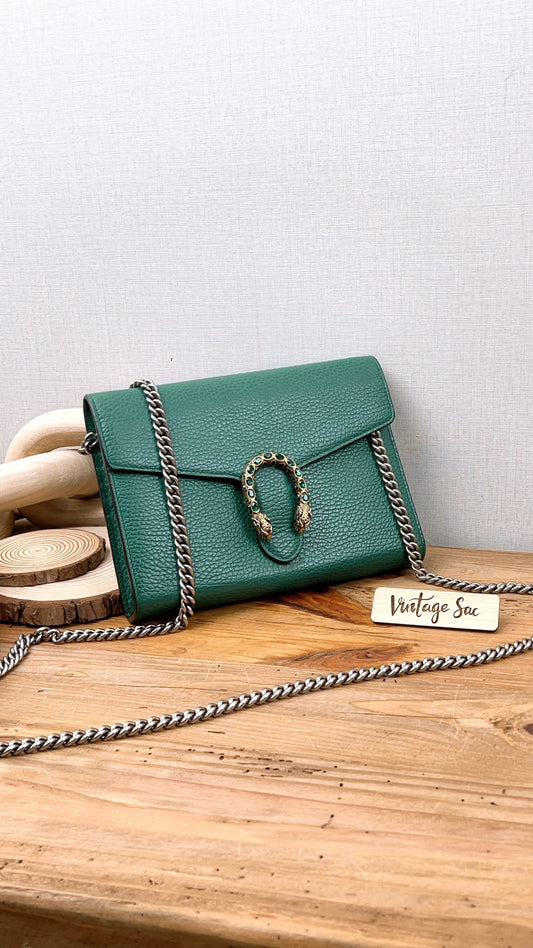 Gucci Green Calfskin Dionysus WOC