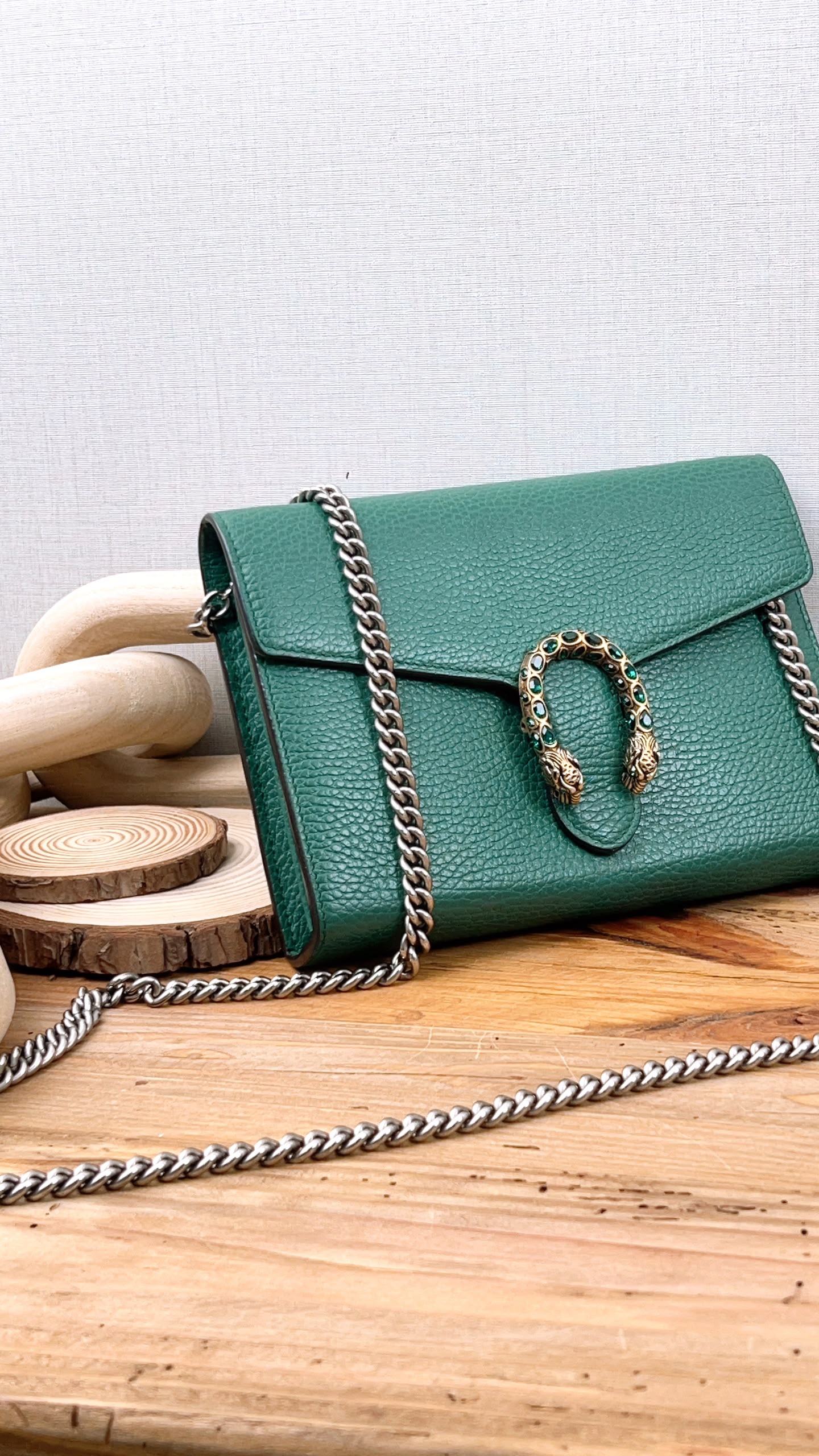 Gucci Green Calfskin Dionysus WOC