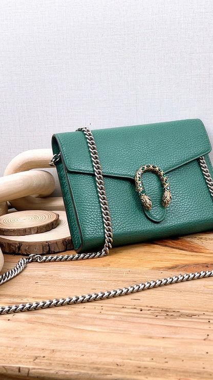 Gucci Green Calfskin Dionysus WOC