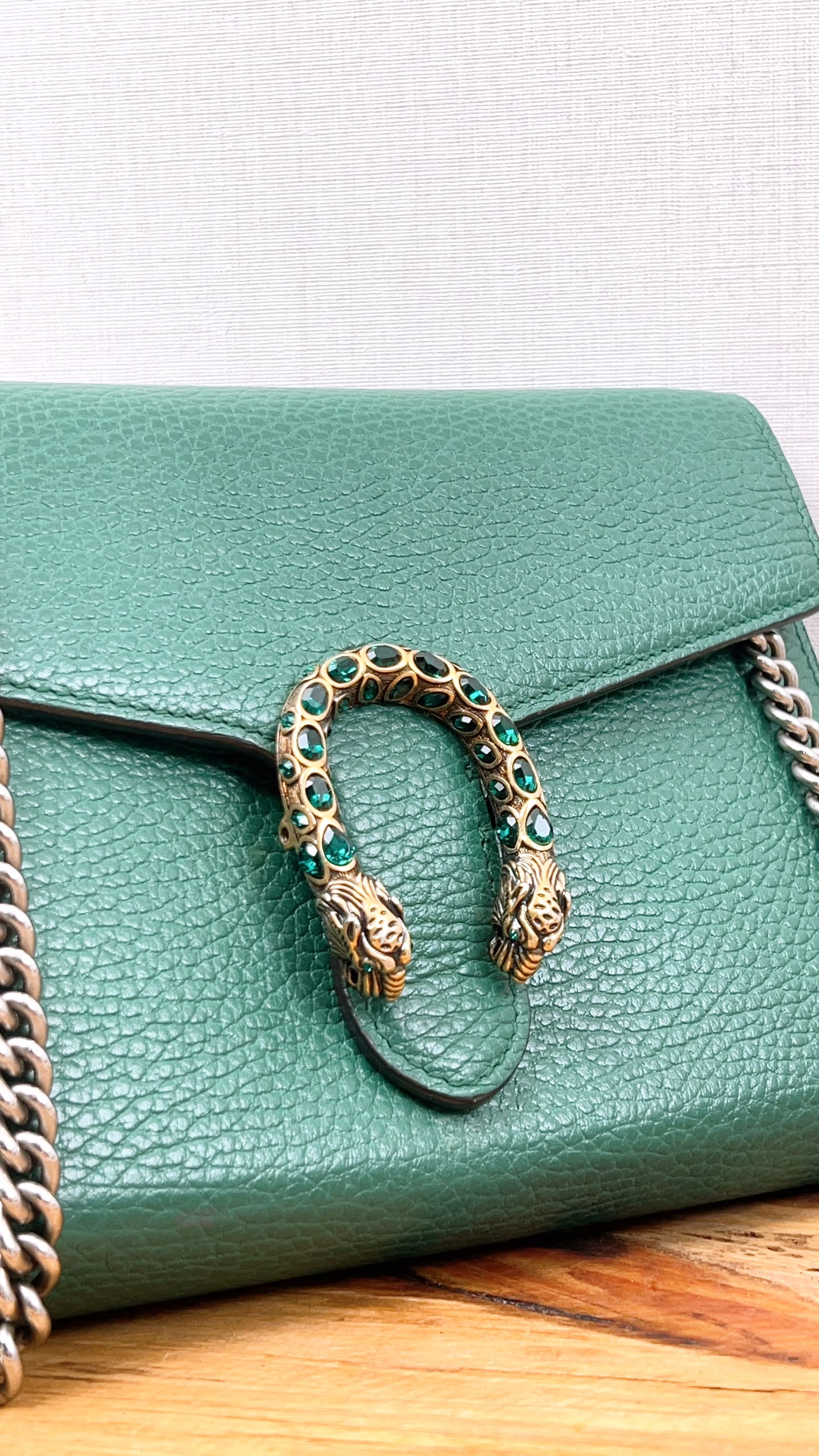 Gucci Green Calfskin Dionysus WOC