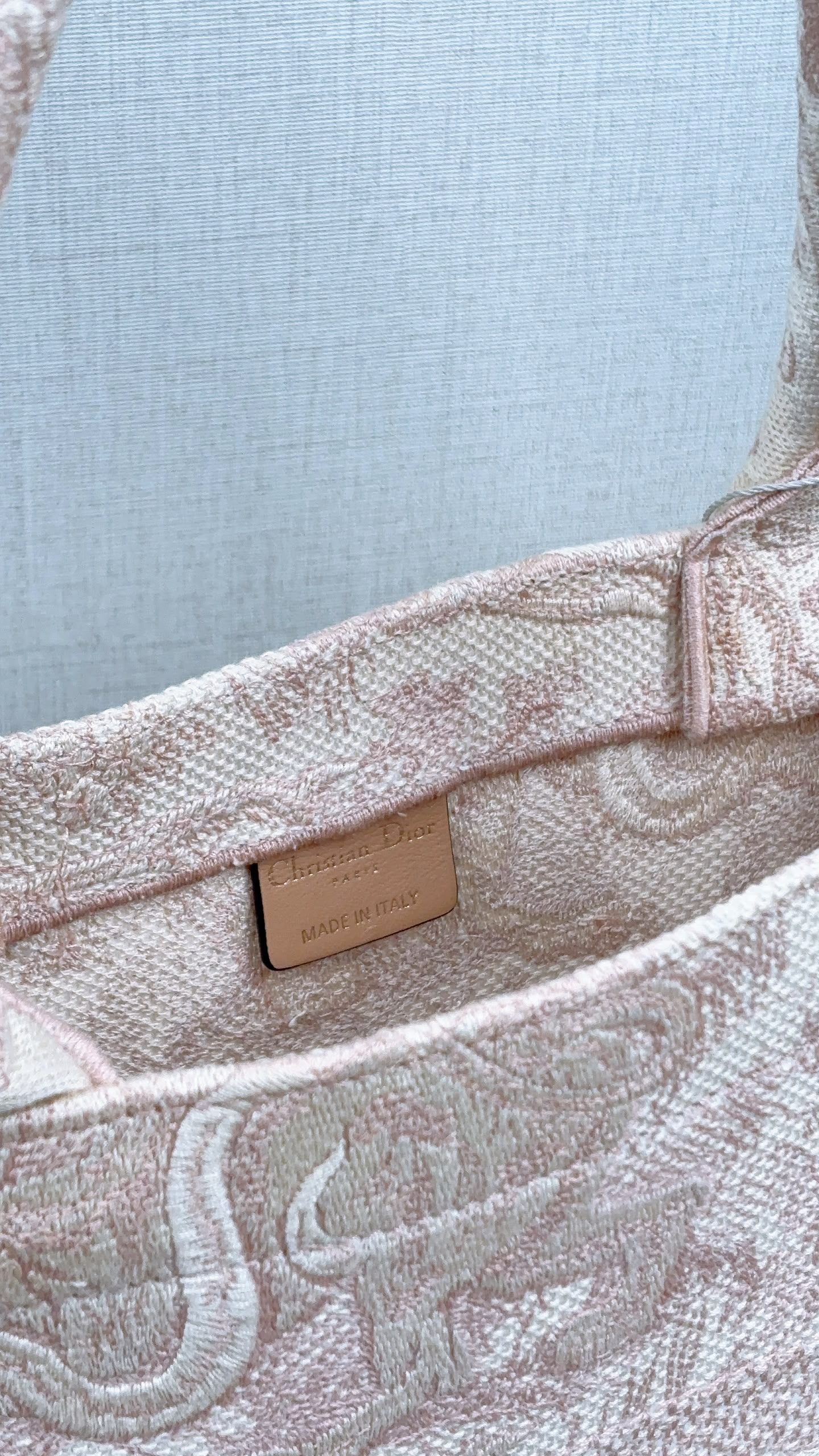 Dior Pink Toile De Jouy Embroidered Medium Book Tote