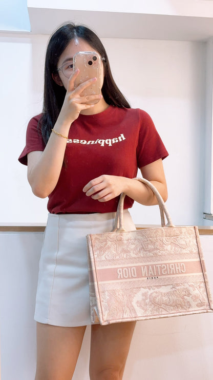 Dior Pink Toile De Jouy Embroidered Medium Book Tote