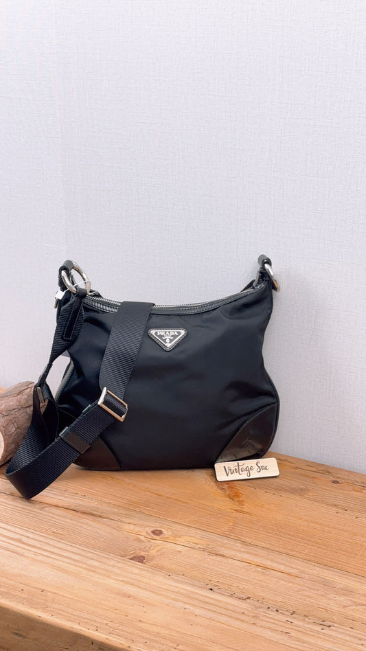 Prada Black Nylon Besace Messenger Bag