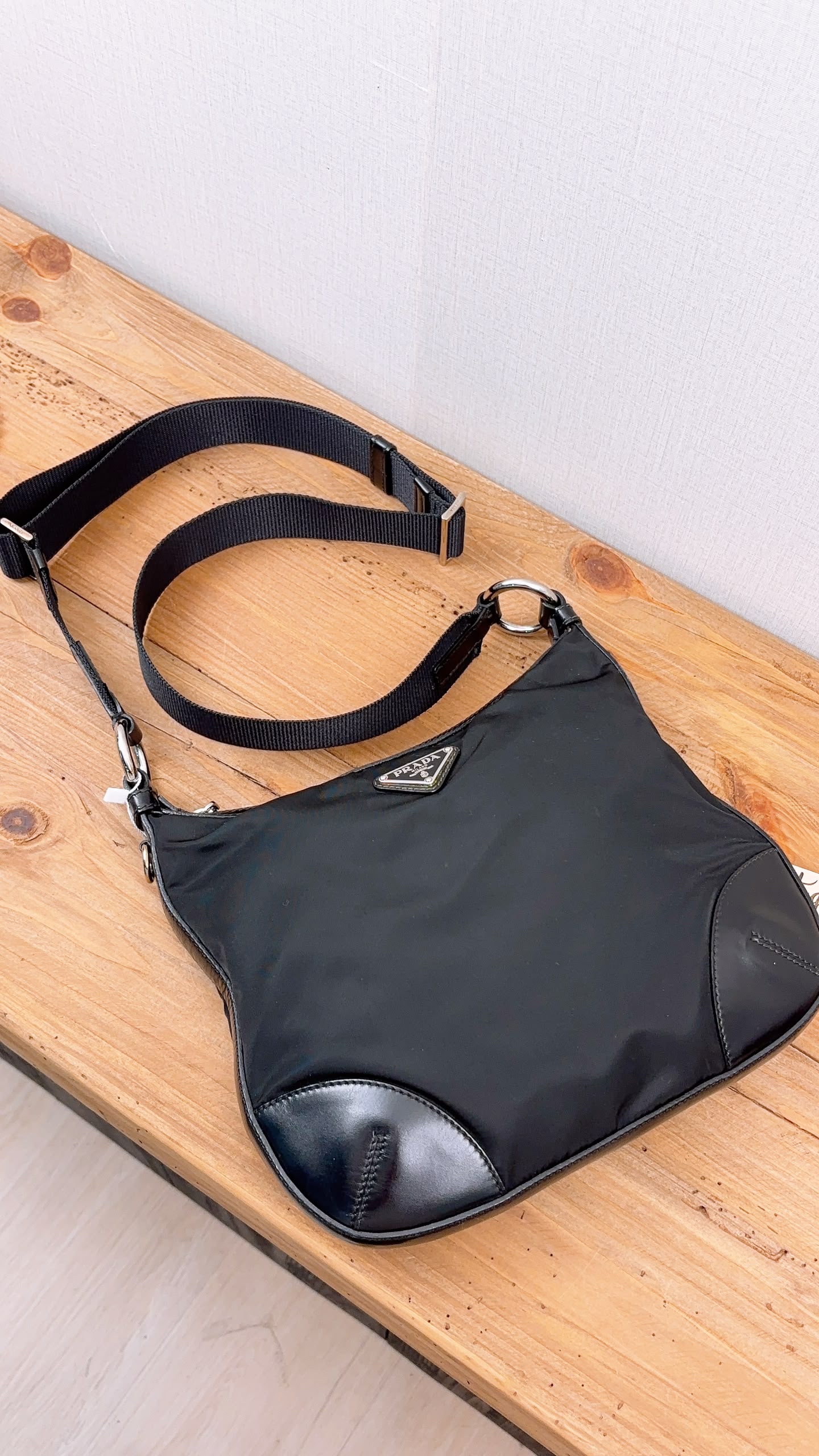 Prada Black Nylon Besace Messenger Bag