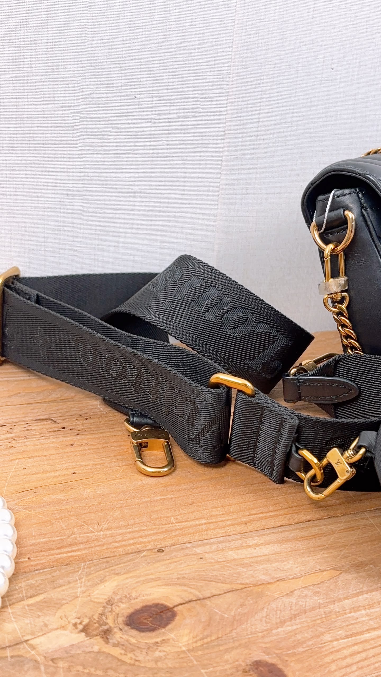 LV Black Calfskin New Wave Multi Pochette