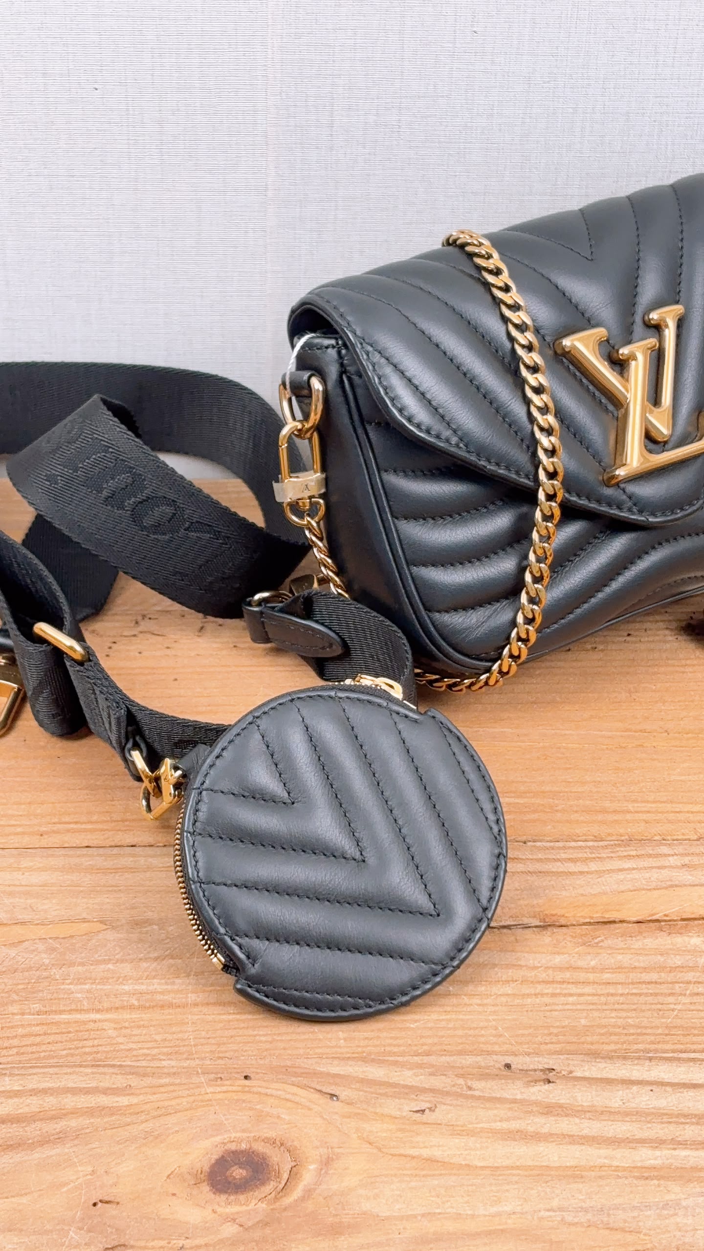 LV Black Calfskin New Wave Multi Pochette