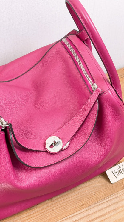 Hermes Rose Pourpre Evercolour Lindy 30 (PHW)