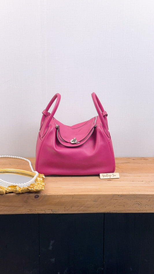 Hermes Rose Pourpre Evercolour Lindy 30 (PHW)