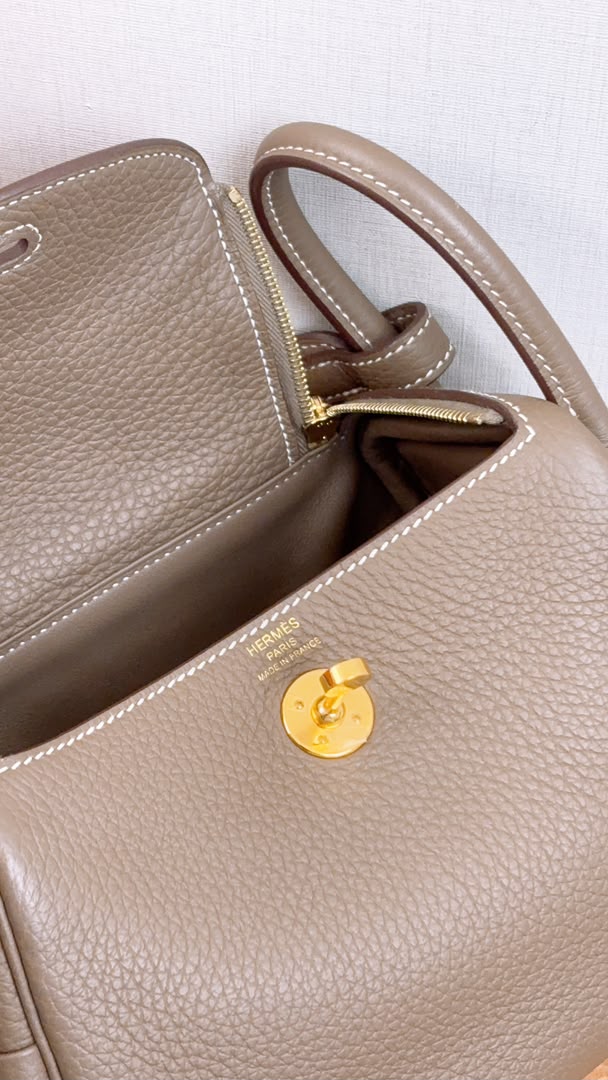 Hermes Etoupe Mini Lindy (GHW)