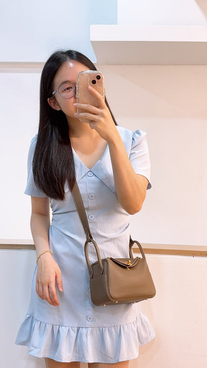 Hermes Etoupe Mini Lindy (GHW)