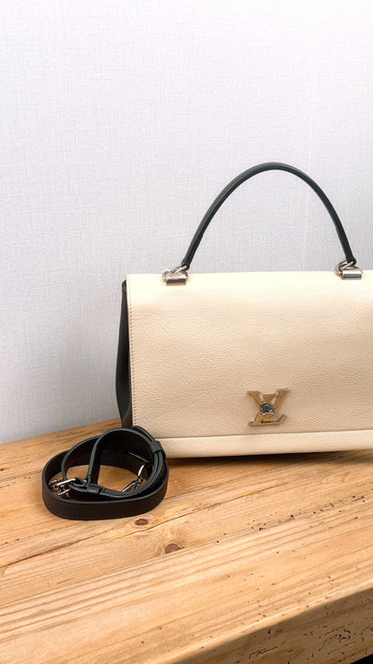 LV Beige/Black Calfskin Lockme II Bag (SHW)