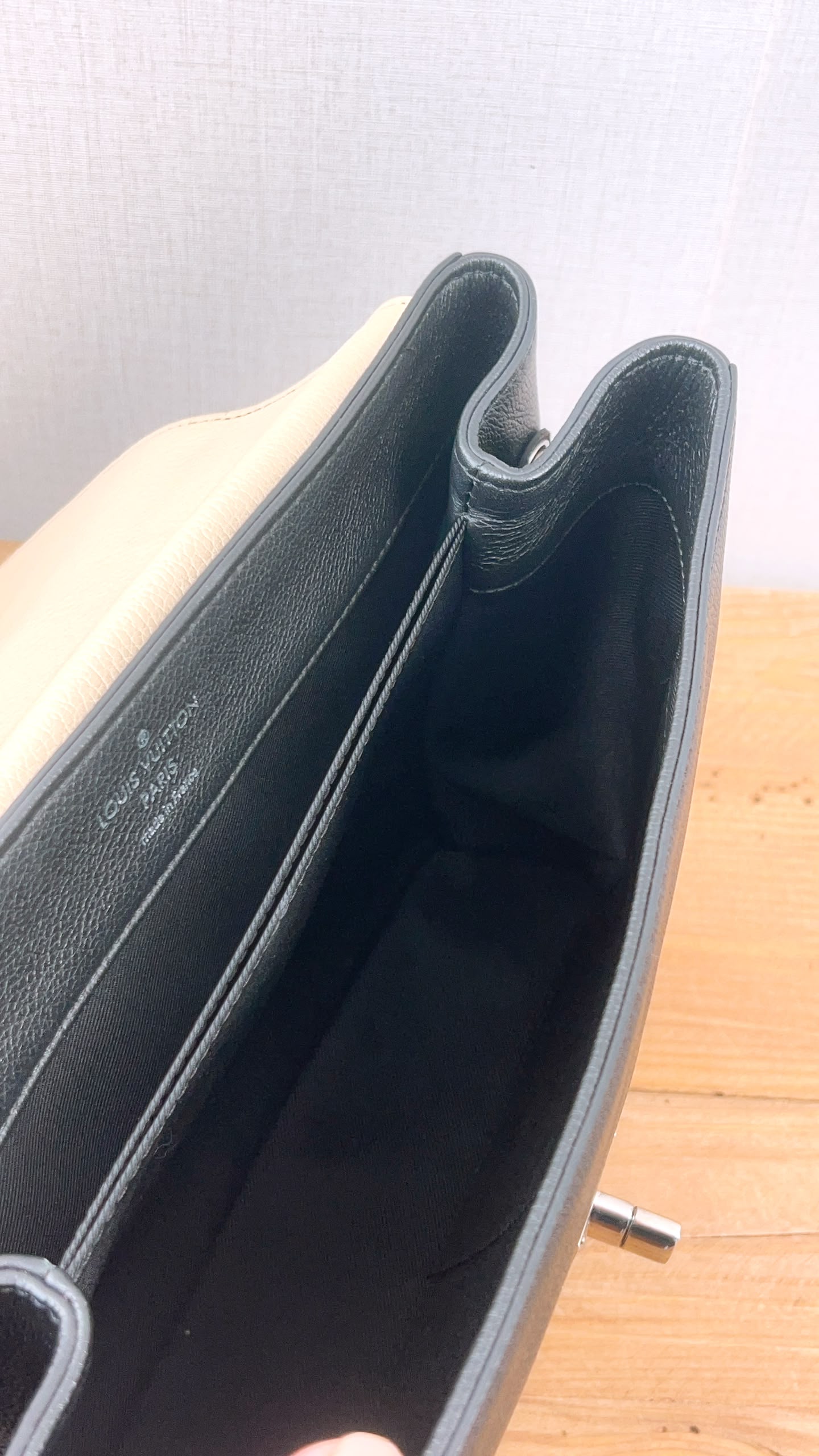 LV Beige/Black Calfskin Lockme II Bag (SHW)