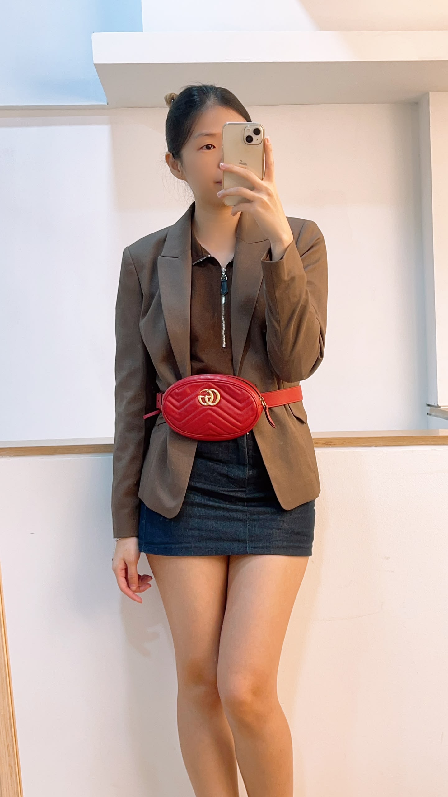 Gucci Red Marmont Belt Bag (GHW)