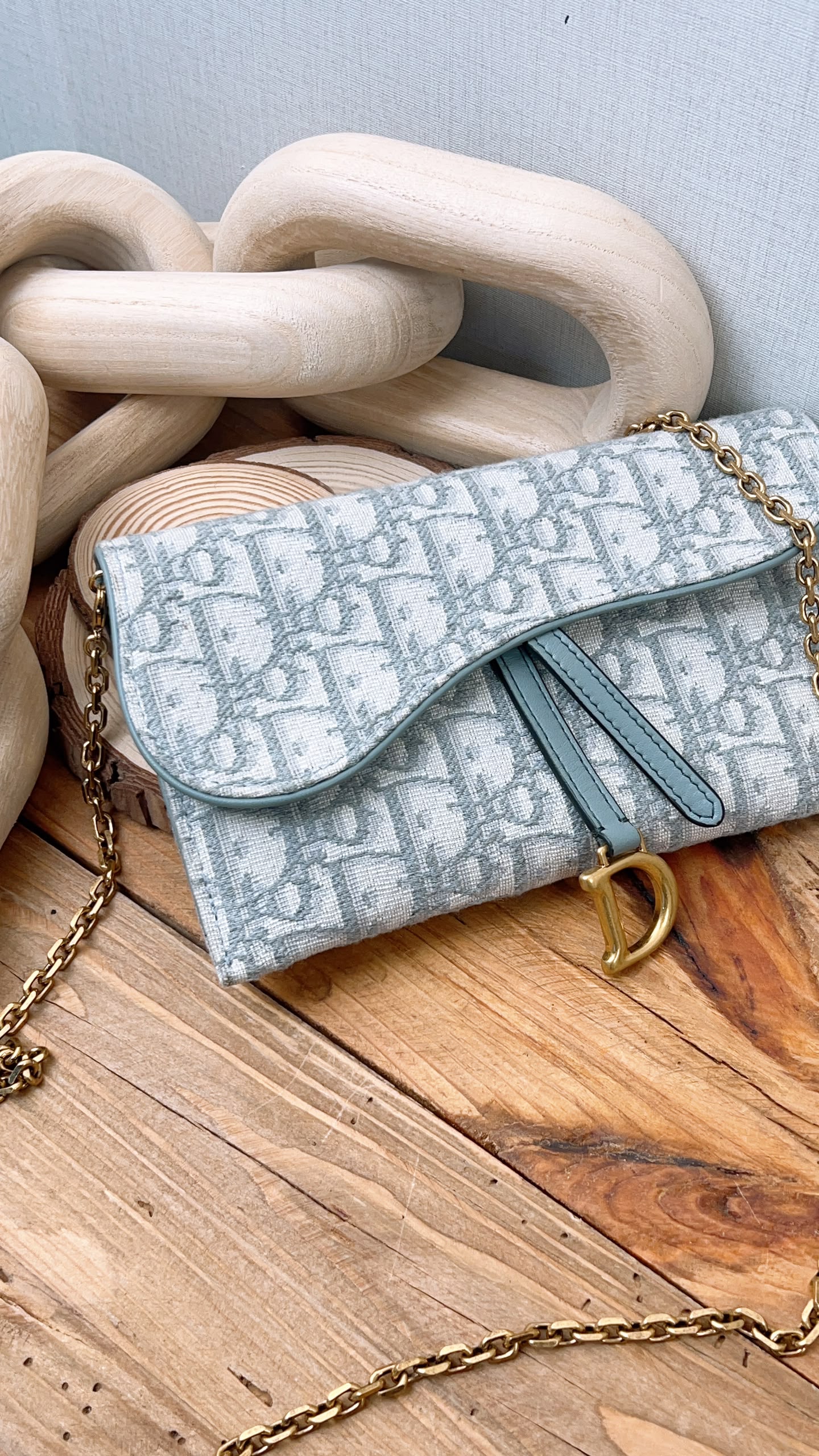 Dior Grey Oblique Canvas Saddle WOC (GHW)