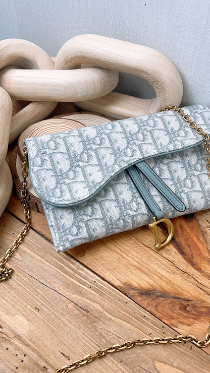 Dior Grey Oblique Canvas Saddle WOC (GHW)