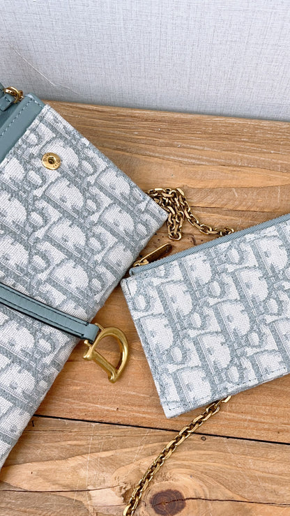 Dior Grey Oblique Canvas Saddle WOC (GHW)