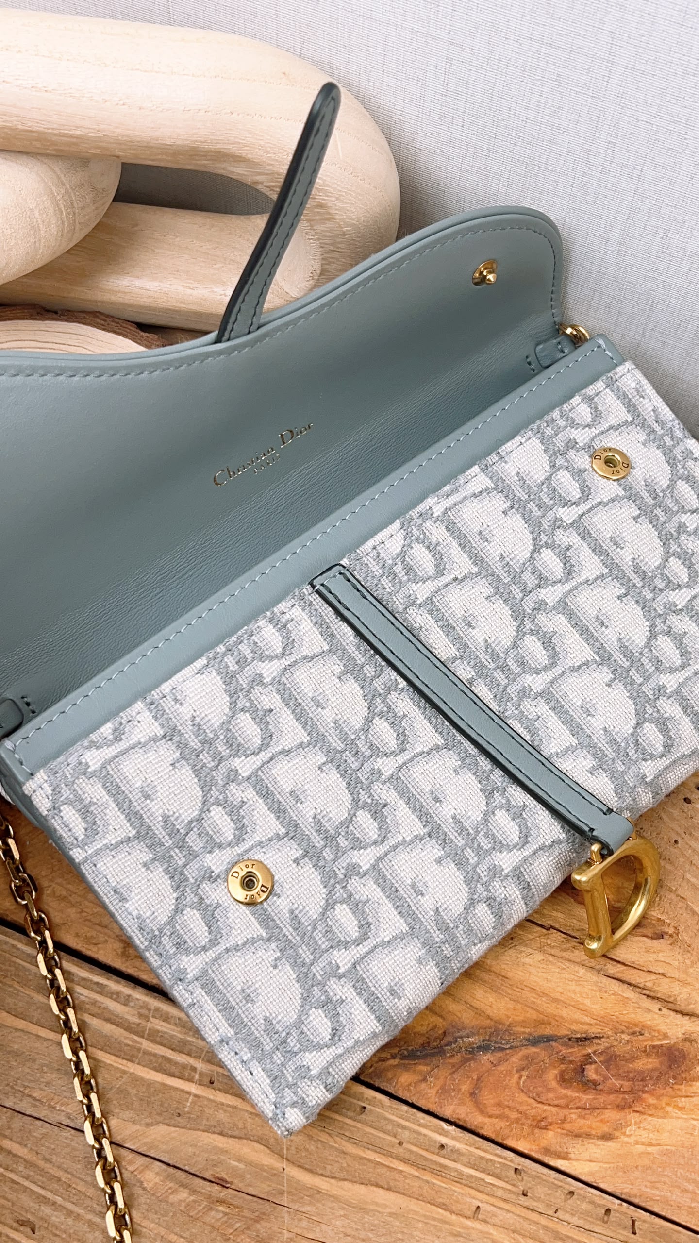 Dior Grey Oblique Canvas Saddle WOC (GHW)