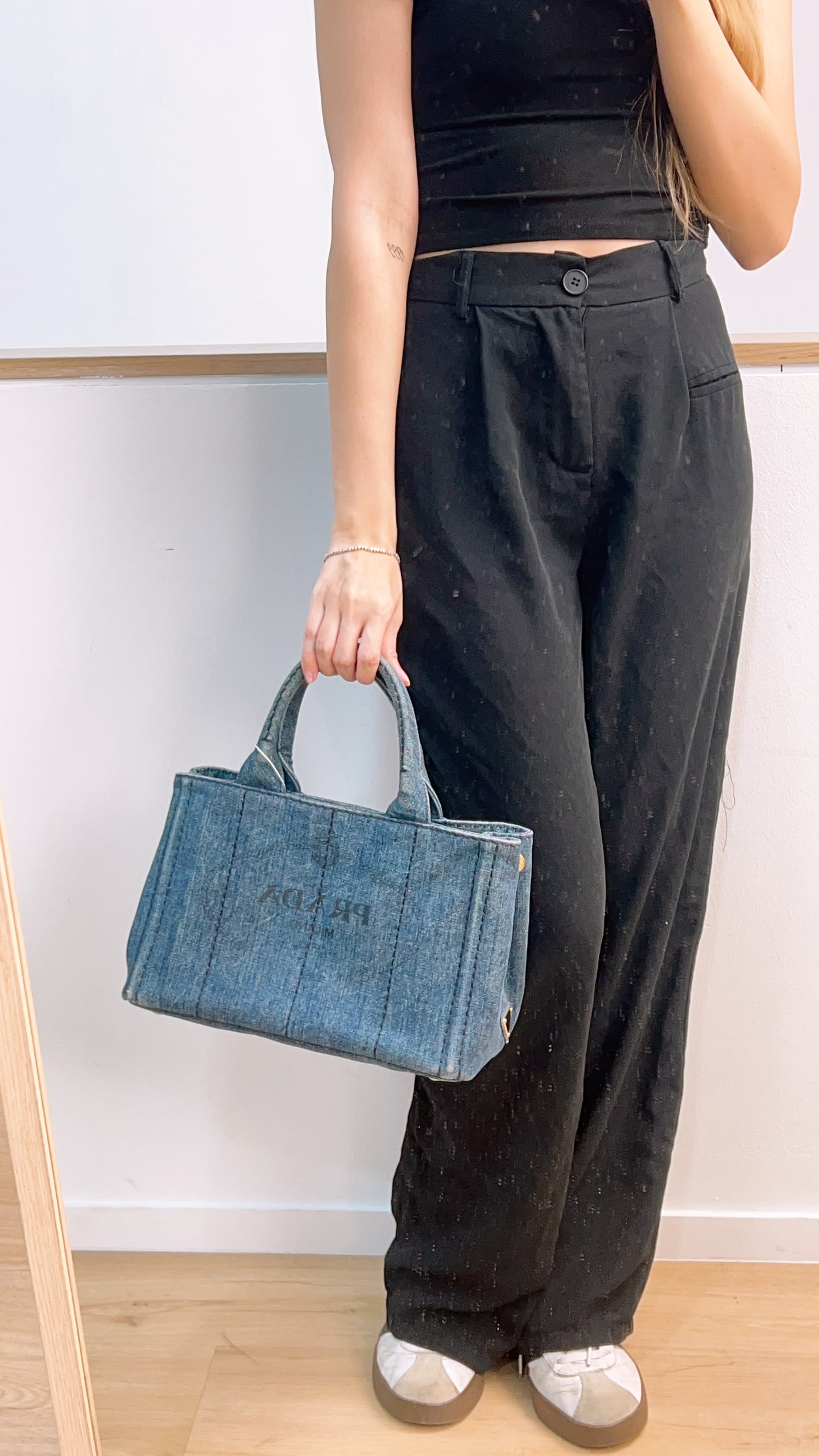 Prada Denim Small Canapa Tote