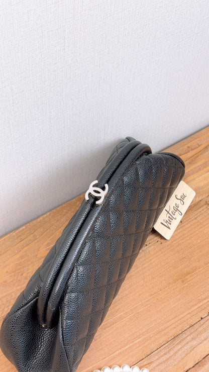 Chanel Black Caviar Timeless Clutch Bag (SHW)