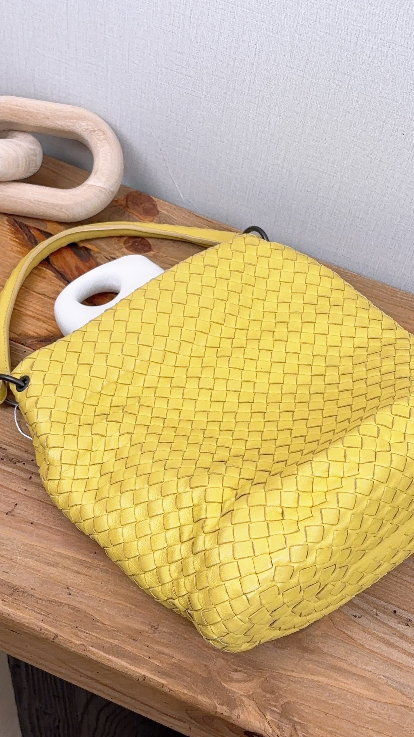 Bottega Veneta Yellow Intrecciato Nappa Bucket Bag