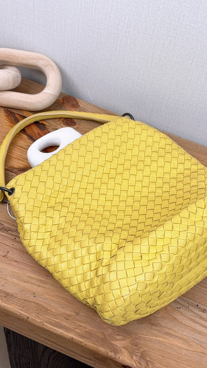 Bottega Veneta Yellow Intrecciato Nappa Bucket Bag
