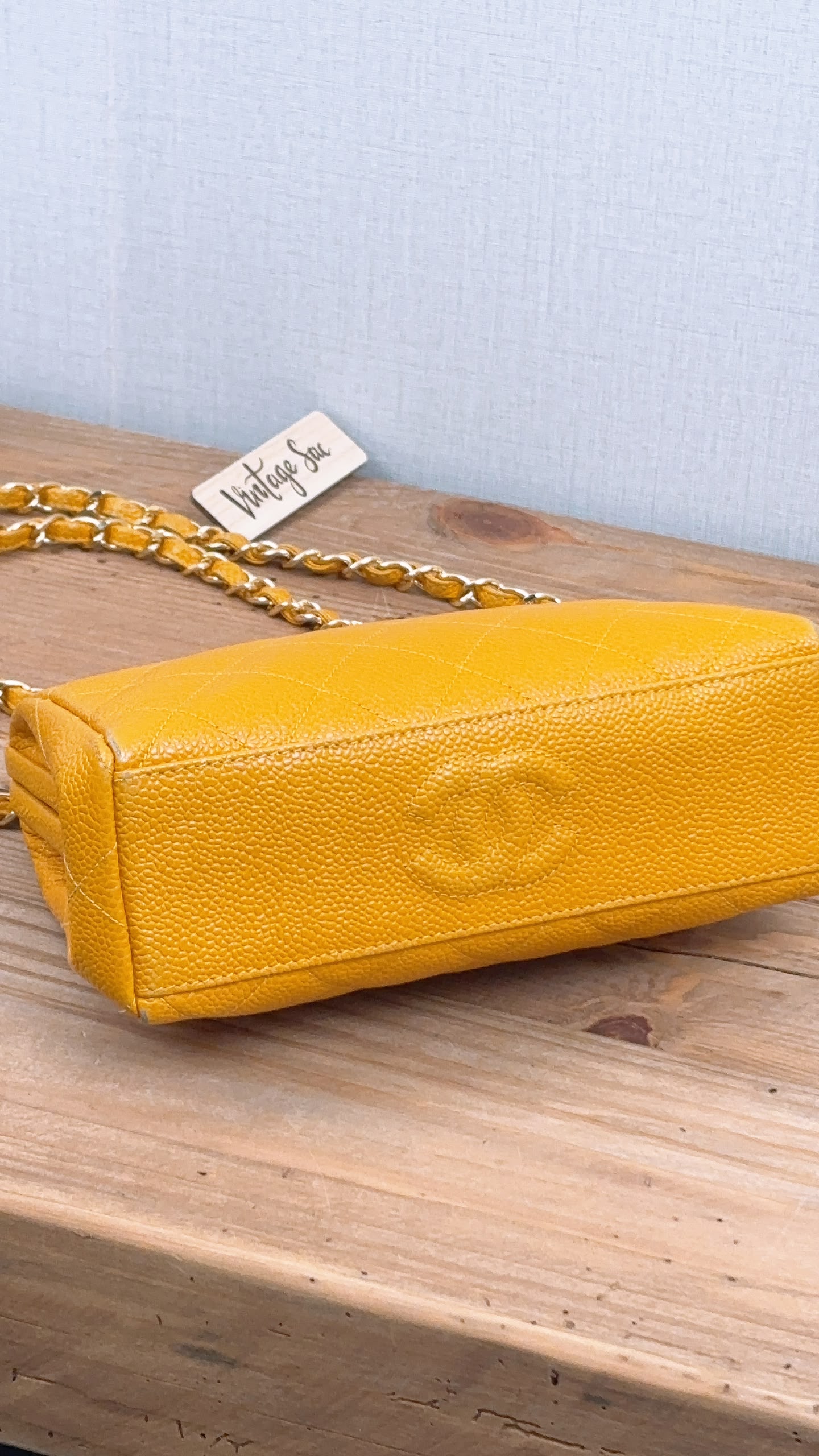 Chanel Orange Caviar Vintage Kisslock Clutch on Chain (GHW)