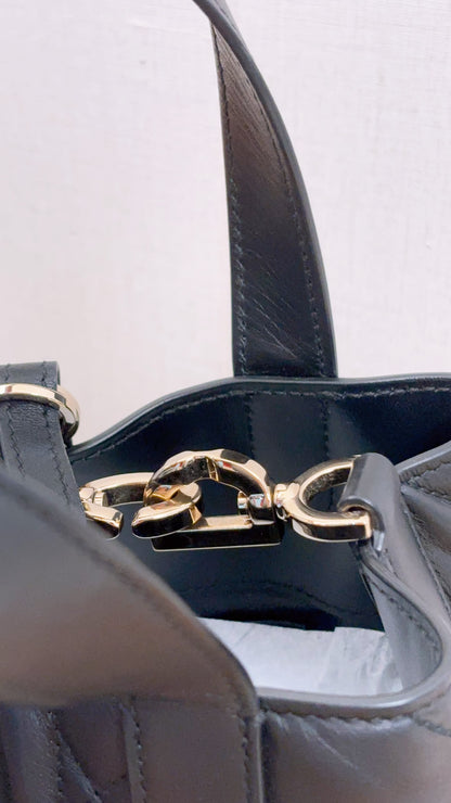 Dior Black Calfskin Small Toujours Vertical Tote Bag (LGHW)