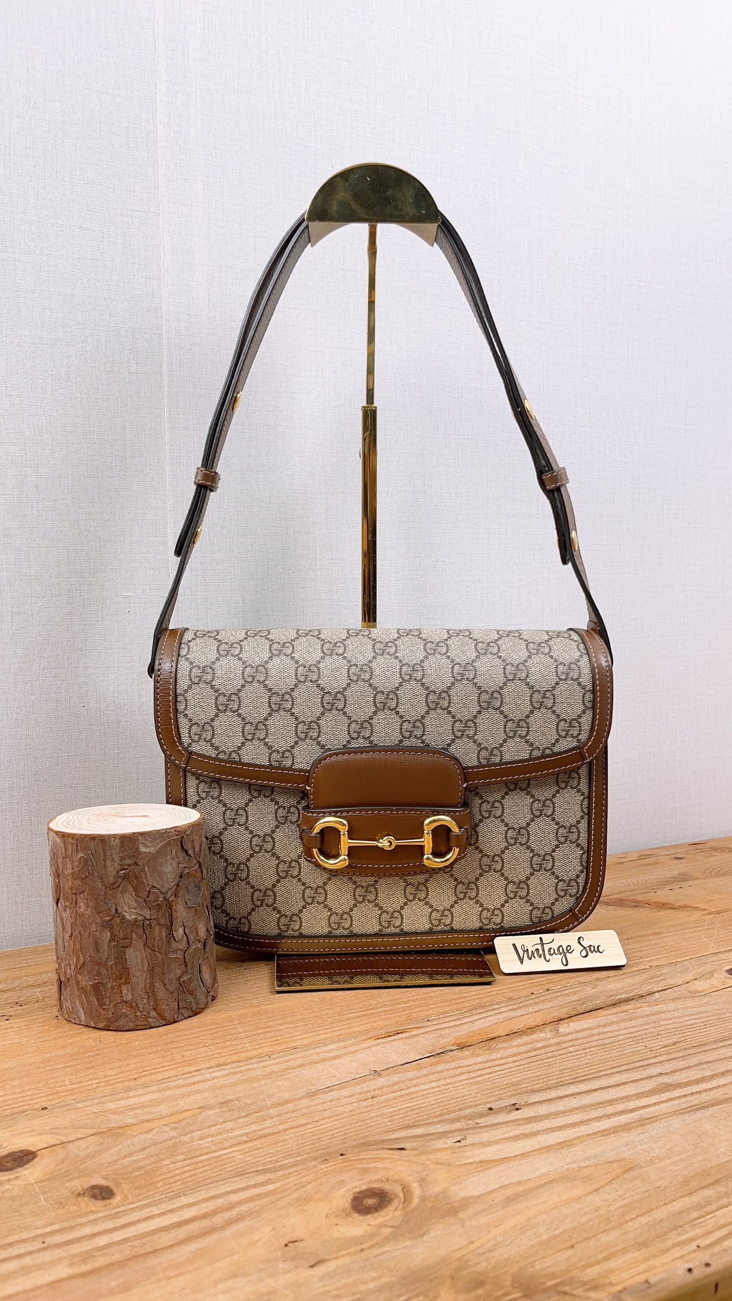 Gucci Brown Horsebit 1955 Medium Shoulder Bag
