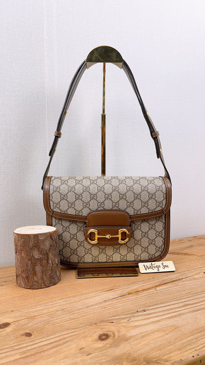 Gucci Brown Horsebit 1955 Medium Shoulder Bag