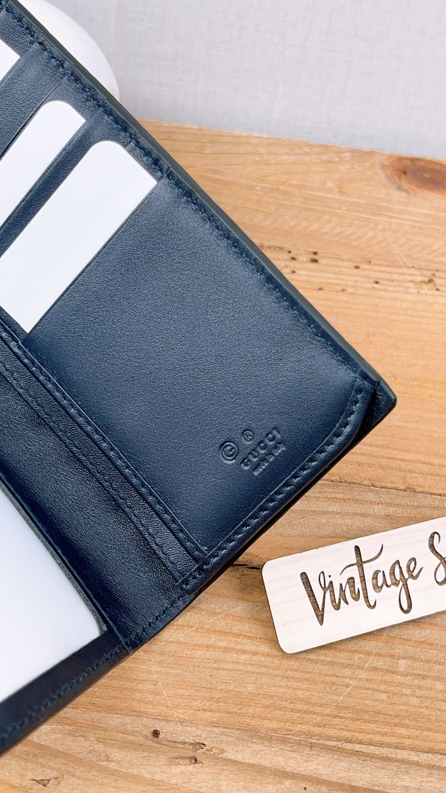 Gucci Navy Microguccisima Bifold Long Wallet