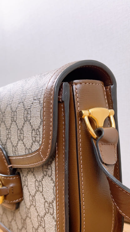 Gucci Brown Horsebit 1955 Medium Shoulder Bag