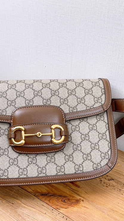 Gucci Brown Horsebit 1955 Medium Shoulder Bag