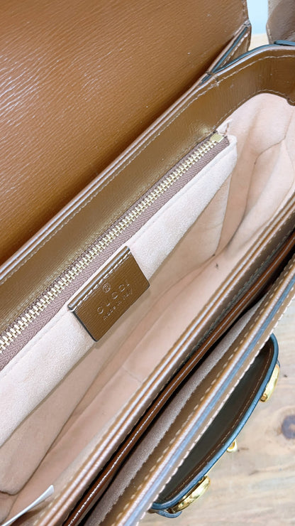Gucci Brown Horsebit 1955 Medium Shoulder Bag