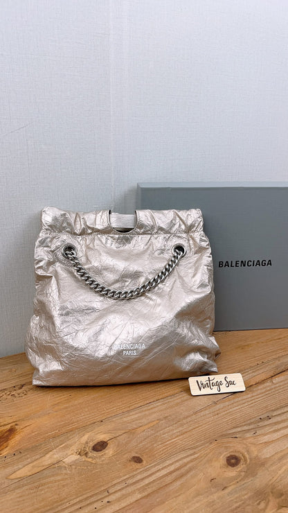 Balenciaga Metallic Light Gold Calfskin Small Trash Tote (SHW)