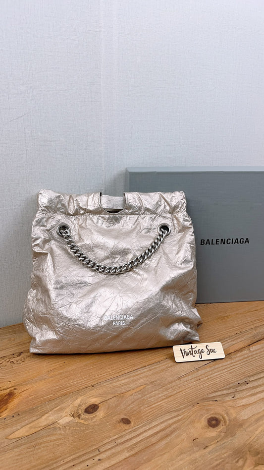 Balenciaga Metallic Light Gold Calfskin Small Trash Tote (SHW)