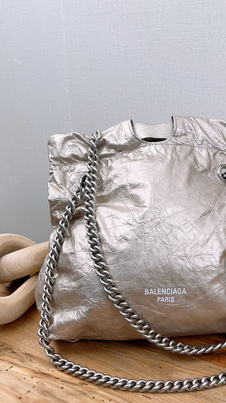 Balenciaga Metallic Light Gold Calfskin Small Trash Tote (SHW)