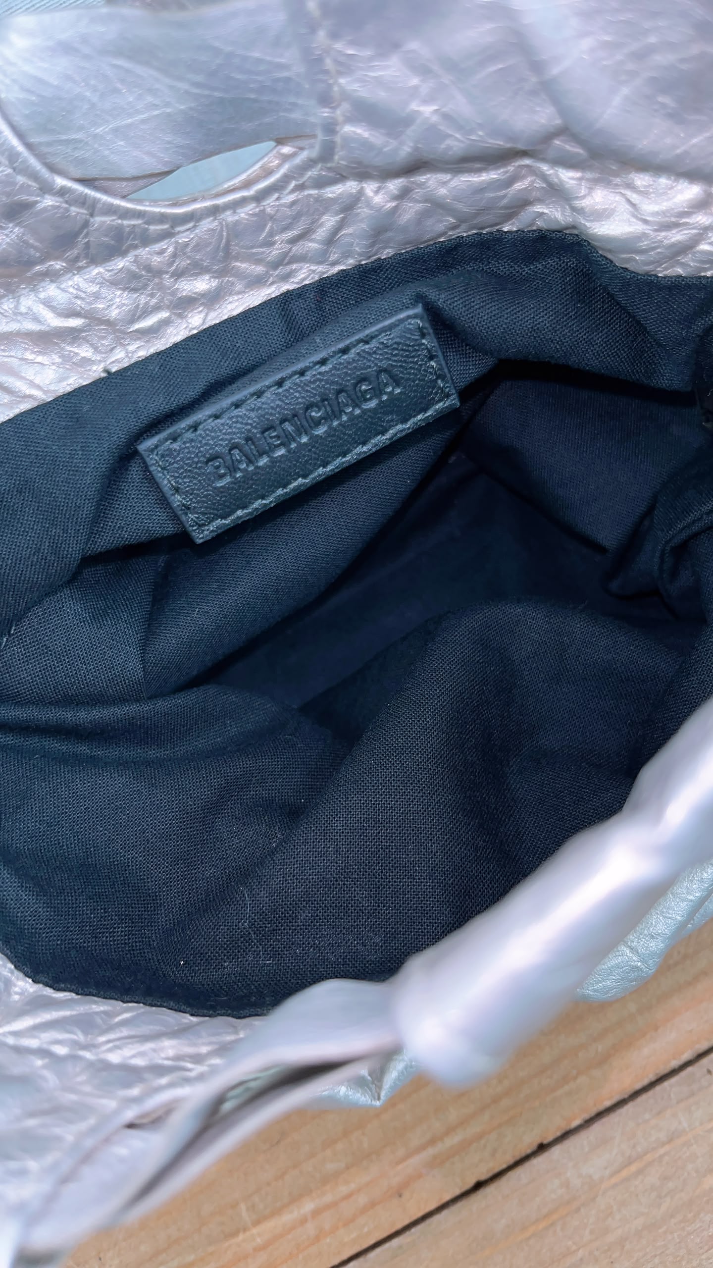 Balenciaga Metallic Light Gold Calfskin Small Trash Tote (SHW)