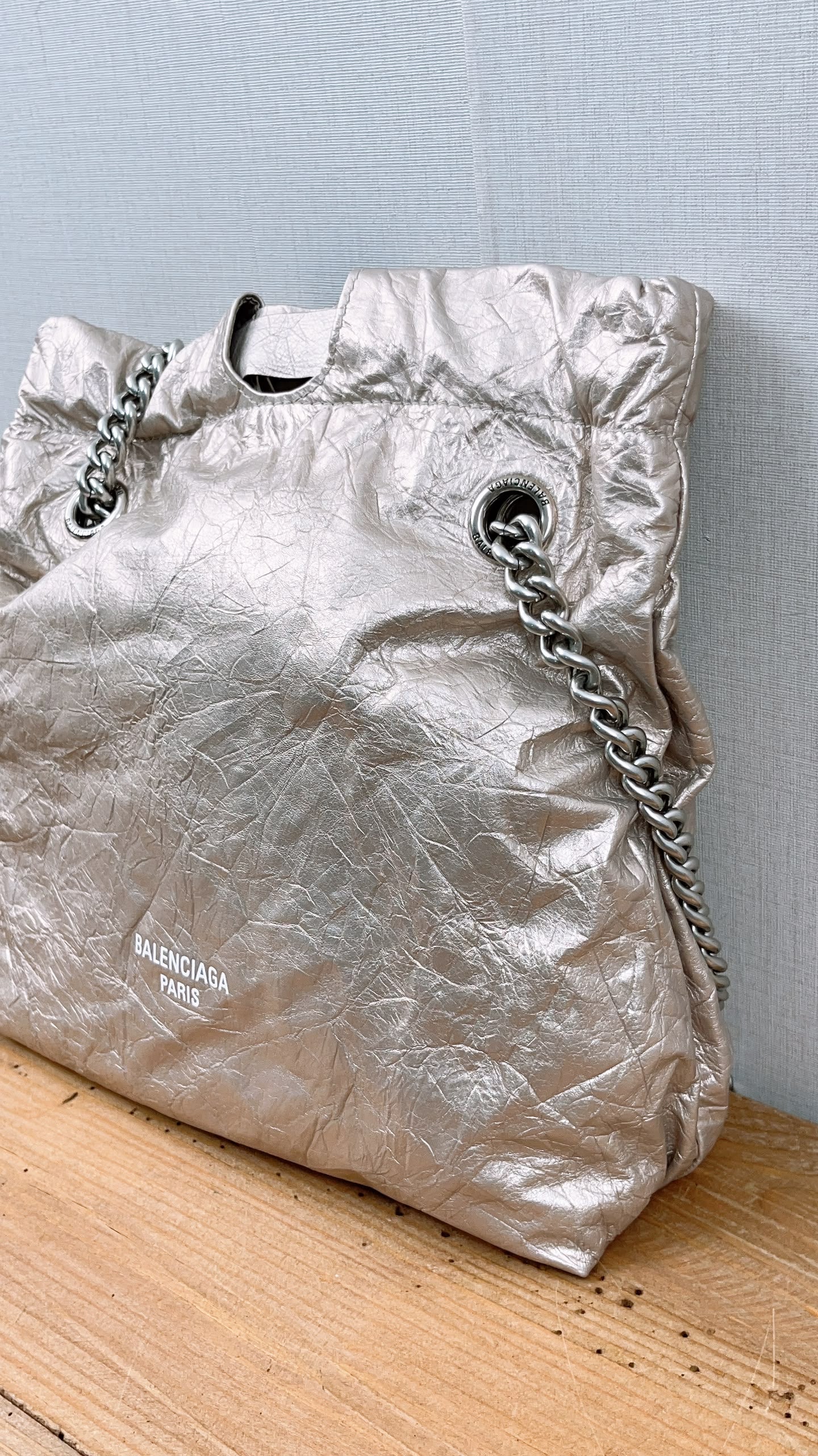 Balenciaga Metallic Light Gold Calfskin Small Trash Tote (SHW)