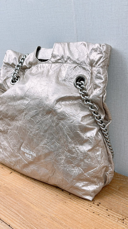Balenciaga Metallic Light Gold Calfskin Small Trash Tote (SHW)