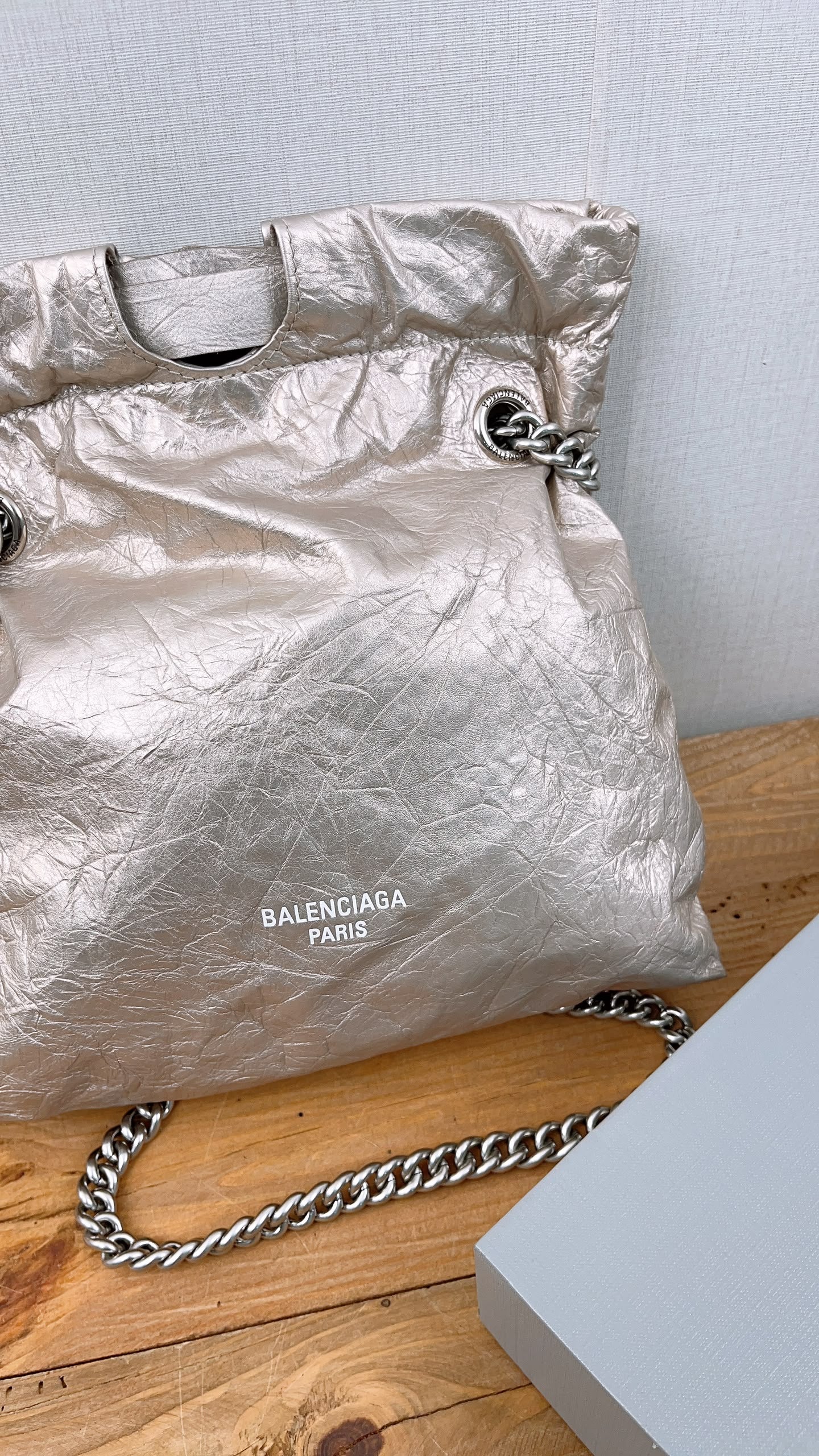 Balenciaga Metallic Light Gold Calfskin Small Trash Tote (SHW)